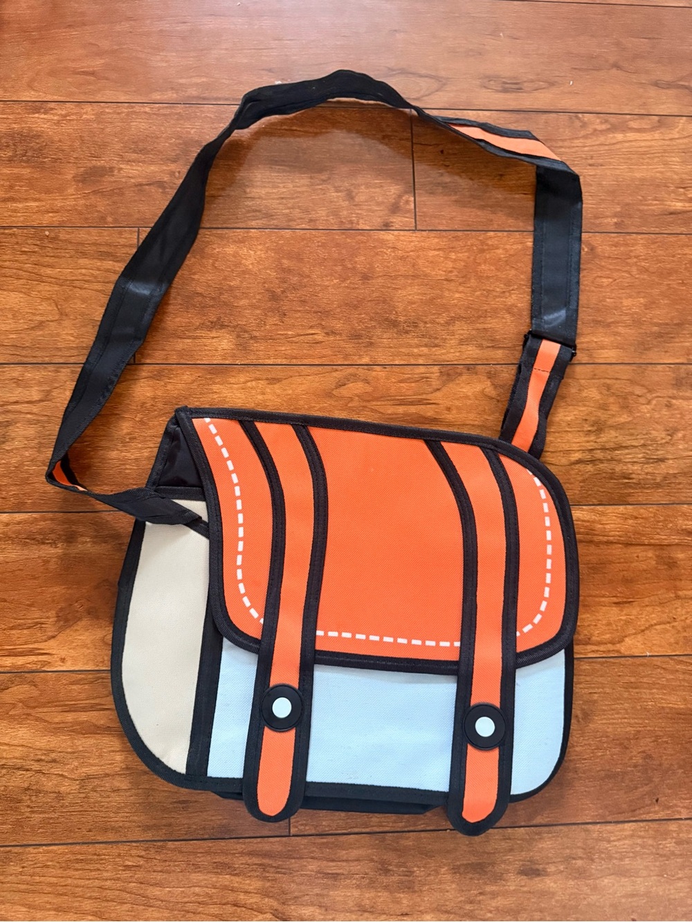 Orange and Blue Men’s Canvas Messenger Bag